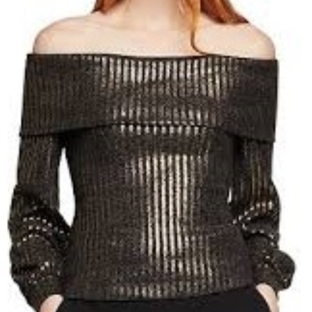 #Sold# BCBGeneration Metallic Stripe Top NWT